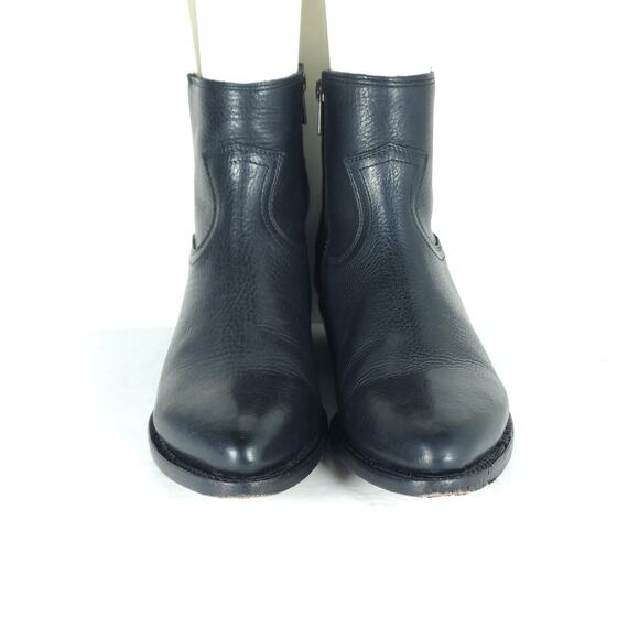 Frye Women's Ray Seam US8B Black Leather InSide Zip Ankle Booties Boots - Picture 3 of 16